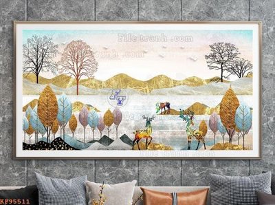 File gốc File tranh hiện đại pha lê gương KF95511 (phong cách) cổ điển