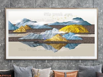 Tải file File tranh hiện đại pha lê gương KF95526 (gốc) in tranh tráng gương