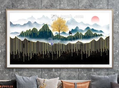 Tải file File tranh hiện đại pha lê gương KF95529 (PSD) cho in tranh 3D