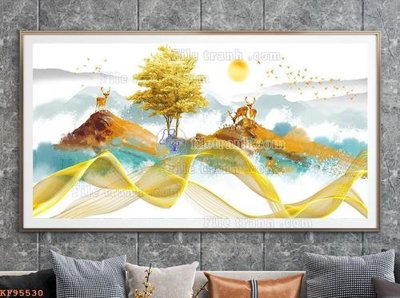 File tranh in tráng gương File tranh hiện đại pha lê gương KF95530 (siêu nét)