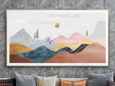 File tranh File tranh hiện đại pha lê gương KF95532 (bản gốc) treo phòng ăn