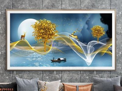 Tải file File tranh hiện đại pha lê gương KF95553 (gốc) làm tranh trang trí