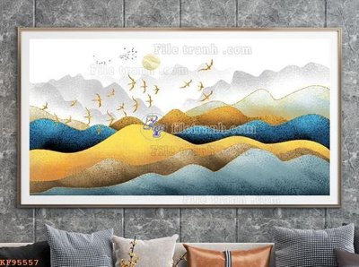 File in mica File tranh hiện đại pha lê gương KF95557 (bản gốc) siêu trong