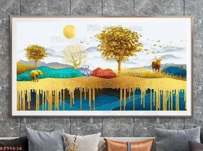 File ảnh gốc File tranh hiện đại pha lê gương KF95636 không vỡ nét