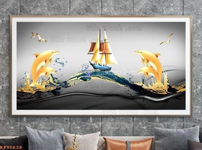 File PSD File tranh hiện đại pha lê gương KF95639 (gốc) nhiều lớp (multi-layer)