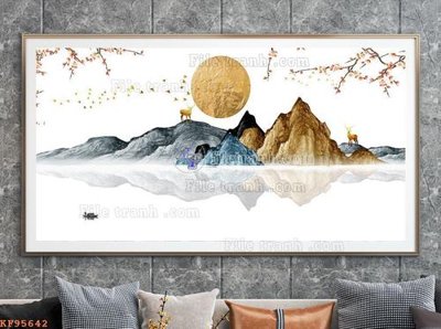 Hình ảnh file gốc File tranh hiện đại pha lê gương KF95642 cho in UV