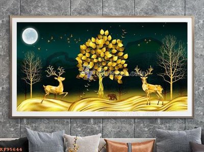 File tranh File tranh hiện đại pha lê gương KF95644 (gốc) in vải canvas