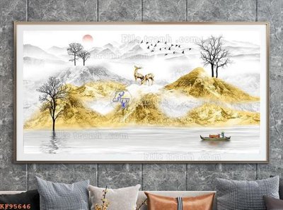 File in ấn File tranh hiện đại pha lê gương KF95646 chuyên nghiệp