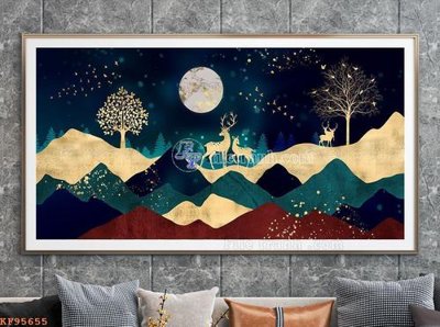 File in trần File tranh hiện đại pha lê gương KF95655 (bản gốc) 5D