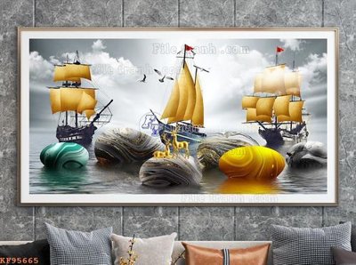 File ảnh File tranh hiện đại pha lê gương KF95665 (gốc) trang trí khách sạn