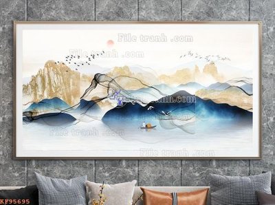 File gốc File tranh hiện đại pha lê gương KF95695 (in mica) làm quà tặng