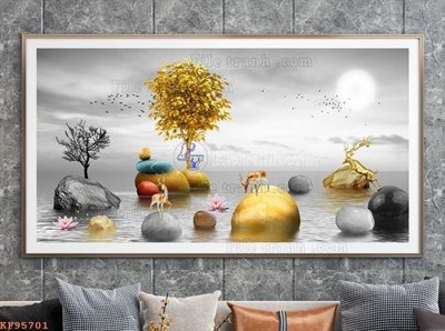 Tải file File tranh hiện đại pha lê gương KF95701 (PSD) cho in ấn quảng cáo