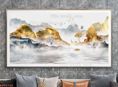 File gốc File tranh hiện đại pha lê gương KF95729 (cho in ấn) độc quyền