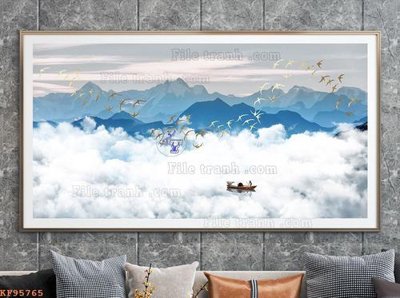 File gốc File tranh hiện đại pha lê gương KF95765 (bản quyền) cho in ấn