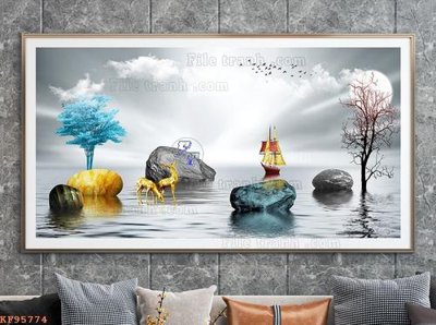 Mua file gốc File tranh hiện đại pha lê gương KF95774 (in ấn) tại Filetranh.com