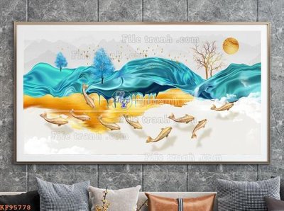 Ảnh gốc File tranh hiện đại pha lê gương KF95778 (nét căng) in mica