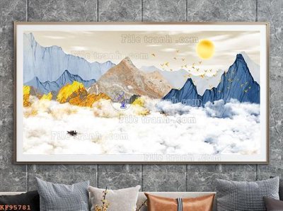 Tải file File tranh hiện đại pha lê gương KF95781 (PSD) cho in tranh 3D