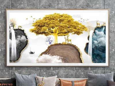 File gốc File tranh hiện đại pha lê gương KF95783 (in tráng gương) hiện đại