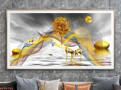 File in trần File tranh hiện đại pha lê gương KF95789 (bản gốc) trời sao