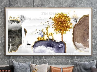 File gốc File tranh hiện đại pha lê gương KF95810 cho in ấn và thiết kế