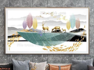 File tranh File tranh hiện đại pha lê gương KF95818 (gốc) phong cách tối giản