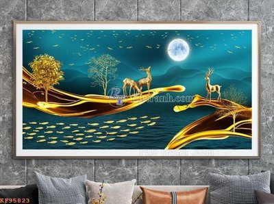 File ảnh File tranh hiện đại pha lê gương KF95823 (gốc) in poster