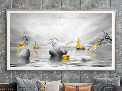 Tải file File tranh hiện đại pha lê gương KF95824 (gốc) làm tranh treo tường