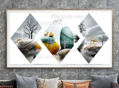 Download file tranh File tranh hiện đại pha lê gương KF95847 (file gốc PSD)