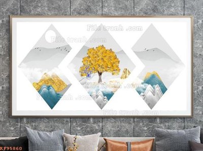 Tải file tranh File tranh hiện đại pha lê gương KF95860 (gốc) tại Filetranh.com