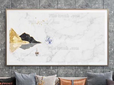 File gốc File tranh hiện đại pha lê gương KF95907 (in lụa) hoa văn cổ điển