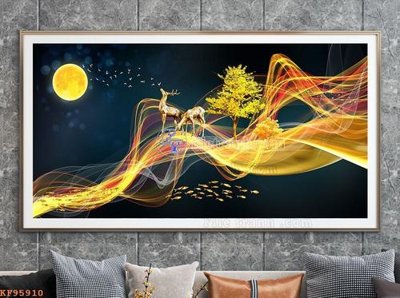 File gốc in mica File tranh hiện đại pha lê gương KF95910 chất lượng