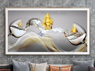 Download file tranh File tranh hiện đại pha lê gương KF95922 (file gốc PSD)