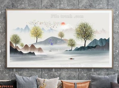 File ảnh File tranh hiện đại pha lê gương KF95939 (gốc) trang trí khách sạn