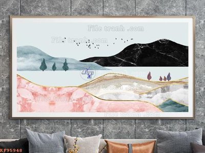 File gốc File tranh hiện đại pha lê gương KF95948 (ảnh chi tiết) để in ấn