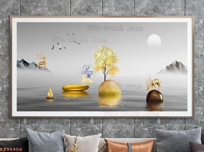 Download file tranh File tranh hiện đại pha lê gương KF95950 (file gốc PSD)