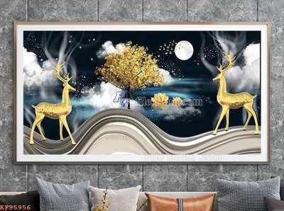 Download file gốc File tranh hiện đại pha lê gương KF95956 (in mica) trang trí