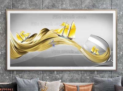 File gốc File tranh hiện đại pha lê gương KF95961 (cho in ấn) từ kho Filetranh