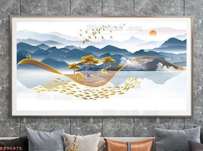 File tranh File tranh hiện đại pha lê gương KF95975 (gốc) chủ đề trừu tượng