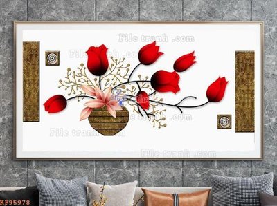 File tranh trang trí File tranh hiện đại pha lê gương KF95978 (file gốc)