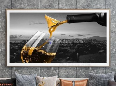 File in trần File tranh hiện đại pha lê gương KF95993 (bản gốc) phong cảnh