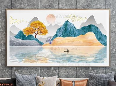 Download file gốc File tranh hiện đại pha lê gương KF96019 (in mica) 3D