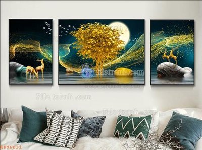 File gốc File tranh hiện đại pha lê gương KF96031 (AI/EPS) cho in ấn