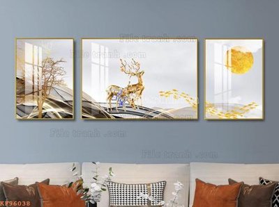 Cung cấp file tranh gốc File tranh hiện đại pha lê gương KF96038 độc quyền