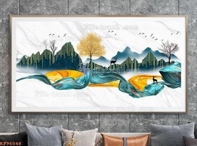 File gốc File tranh hiện đại pha lê gương KF96048 (in lụa) chi tiết cao