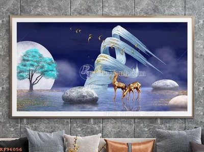 Tải file File tranh hiện đại pha lê gương KF96056 (PSD) cho in ấn quảng cáo