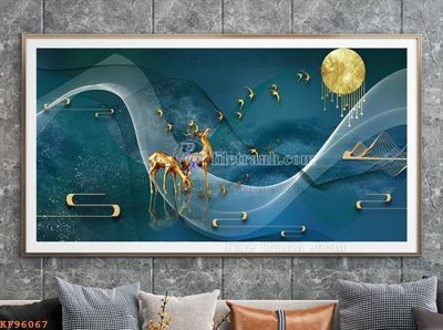 Tải file File tranh hiện đại pha lê gương KF96067 (gốc) chủ đề phong thủy