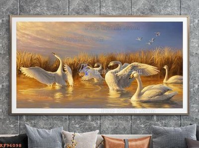 File tranh File tranh hiện đại pha lê gương KF96098 (gốc) chủ đề động vật