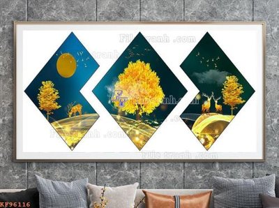 File in trần File tranh hiện đại pha lê gương KF96116 (file gốc) phong thủy