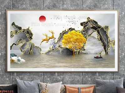 File tranh gốc File tranh hiện đại pha lê gương KF96121 (bản quyền) độc đáo