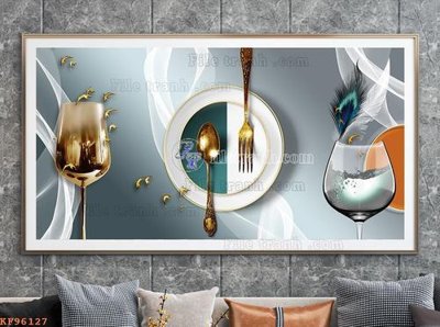 File in ấn File tranh hiện đại pha lê gương KF96127 (bản gốc) chất lượng cao